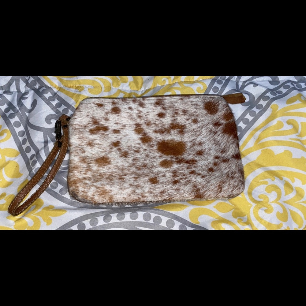 Cowhide wristlet